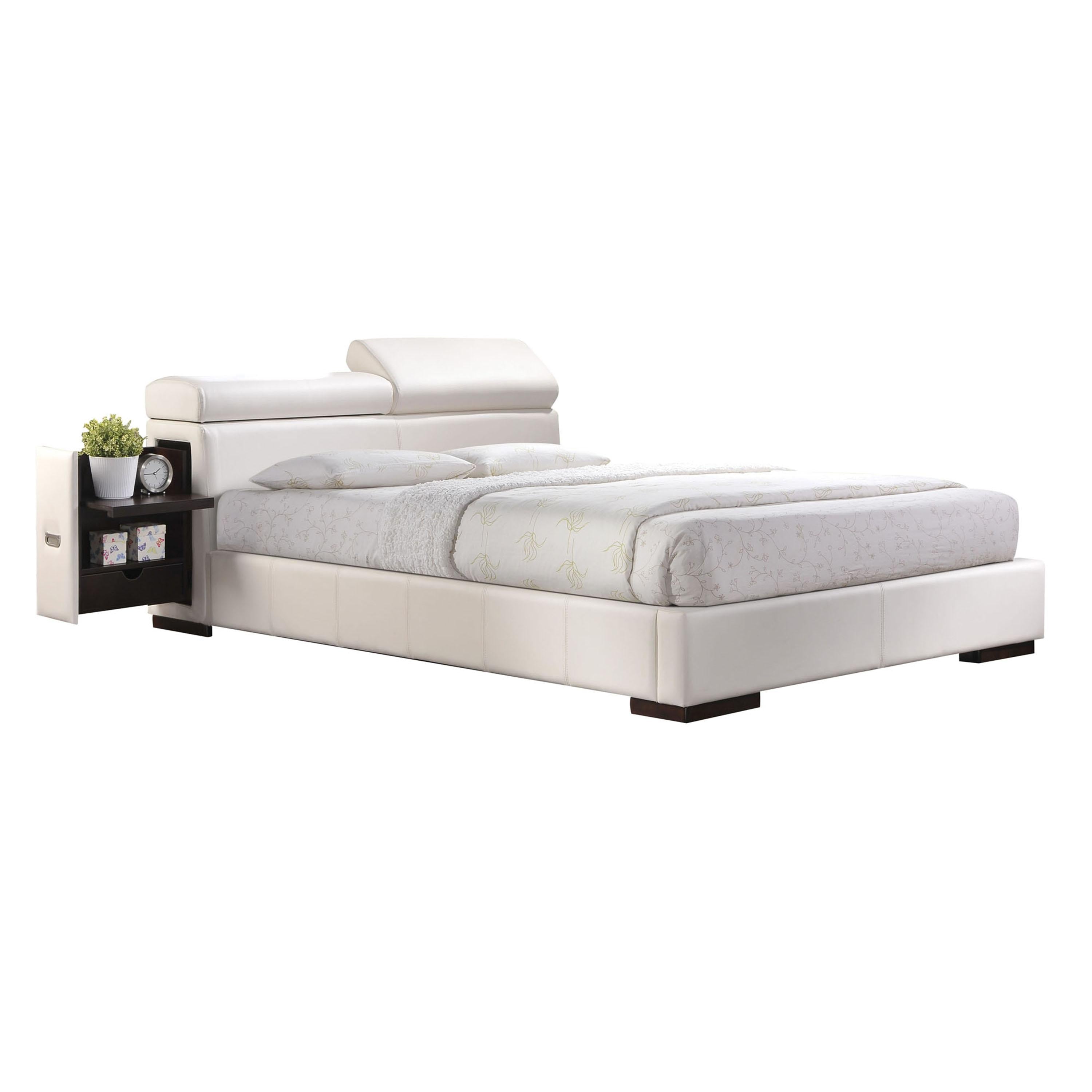 Manjot White PU Eastern King Bed - Furniture & Design Outlet (Kalamazoo,MI)