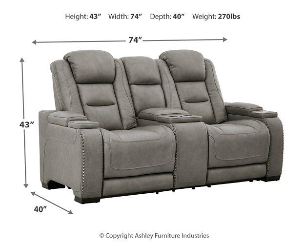 The Man-Den Power Reclining Loveseat with Console - Furniture & Design Outlet (Kalamazoo,MI)