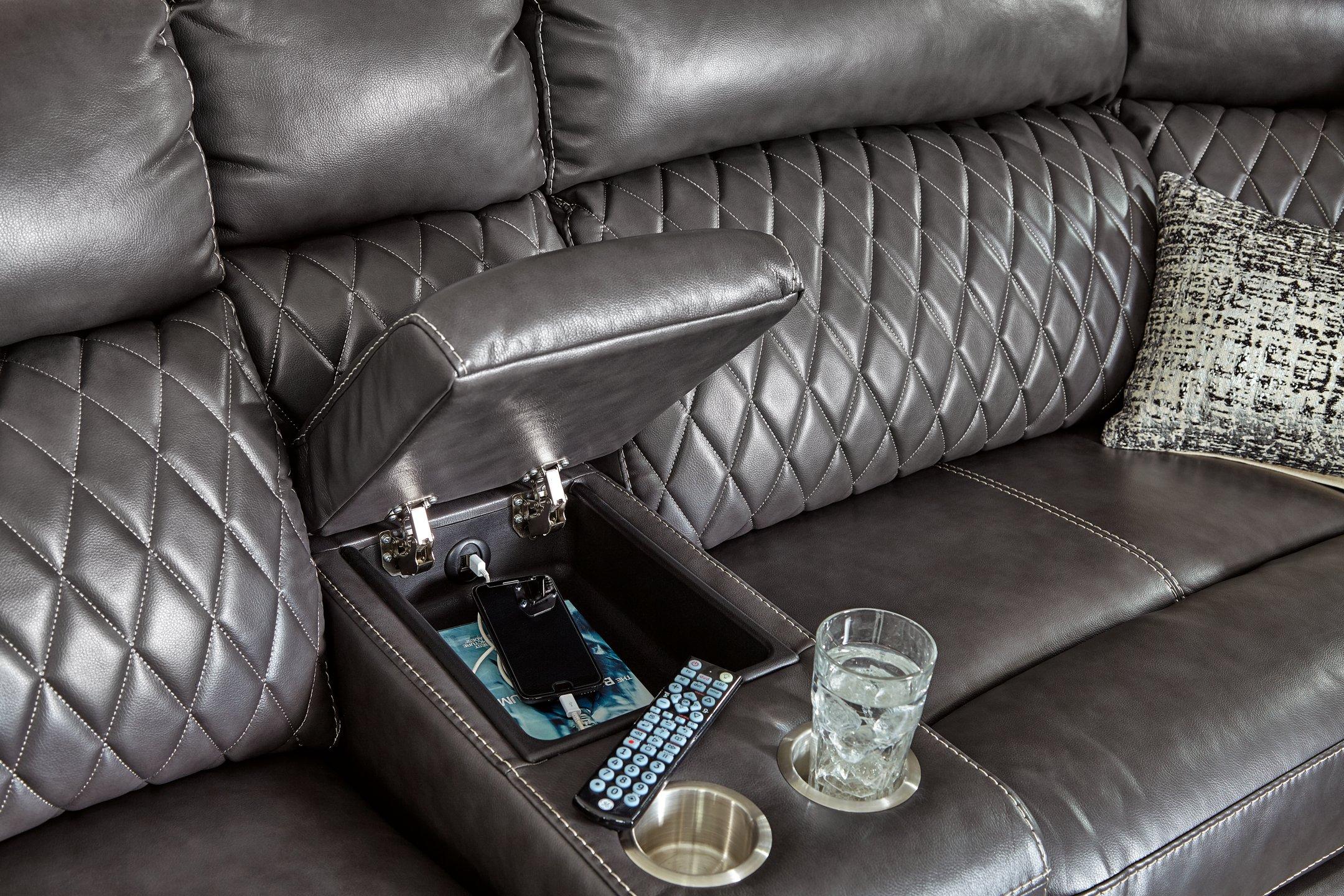 Samperstone Power Reclining Sectional - Furniture & Design Outlet (Kalamazoo,MI)
