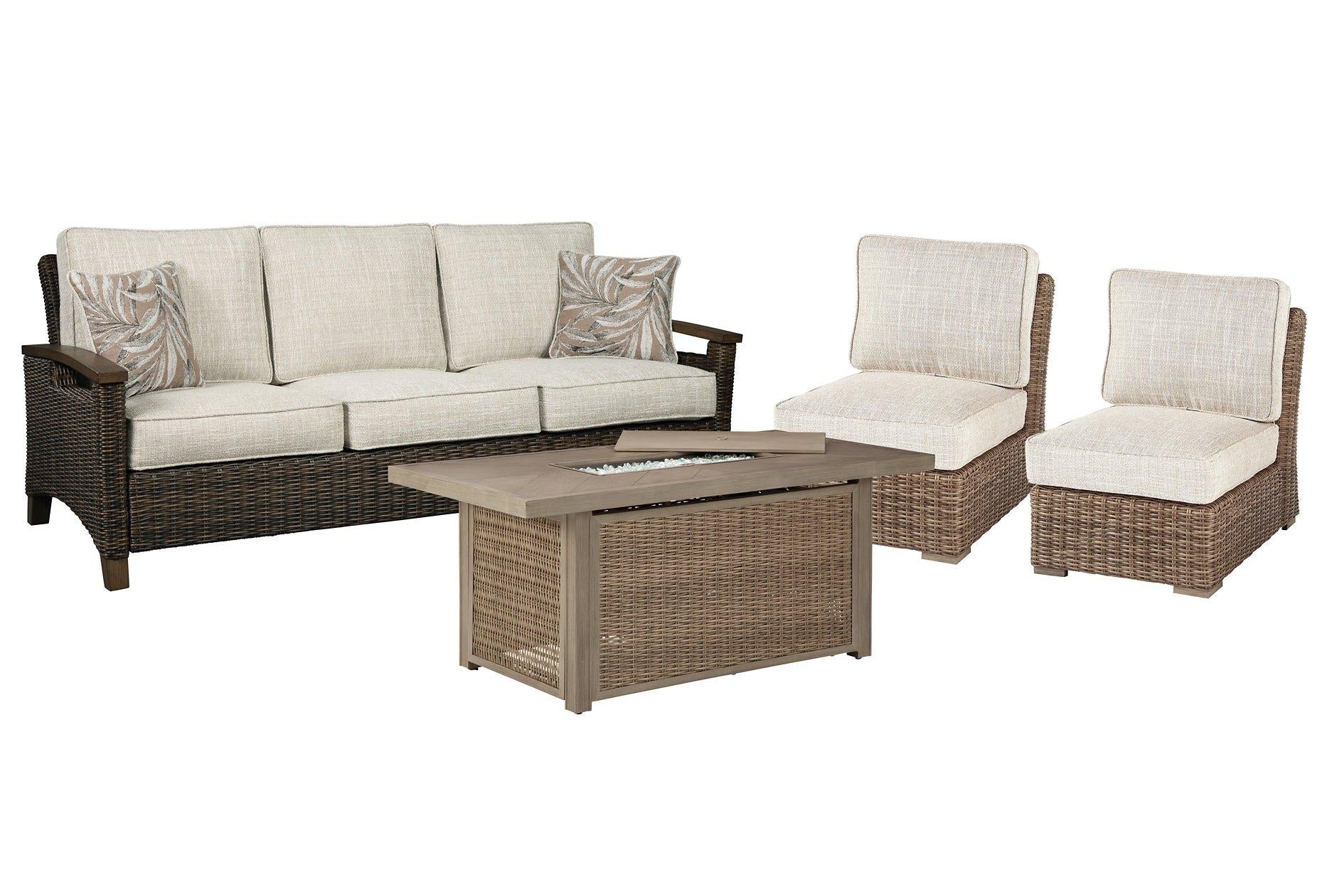 Beachcroft Outdoor Sofa, Lounge Chairs and Fire Pit - Furniture & Design Outlet (Kalamazoo,MI)