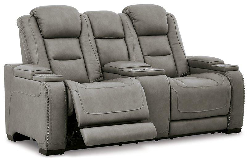 The Man-Den Power Reclining Loveseat with Console - Furniture & Design Outlet (Kalamazoo,MI)