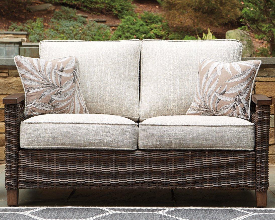 Paradise Trail Outdoor Loveseat, Lounge Chairs and Fire Pit Table - Furniture & Design Outlet (Kalamazoo,MI)