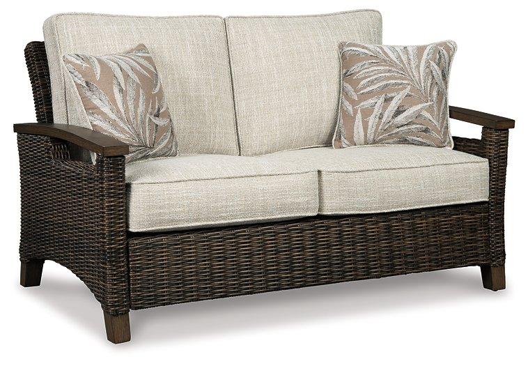 Paradise Trail Outdoor Loveseat, Lounge Chairs and Fire Pit Table - Furniture & Design Outlet (Kalamazoo,MI)