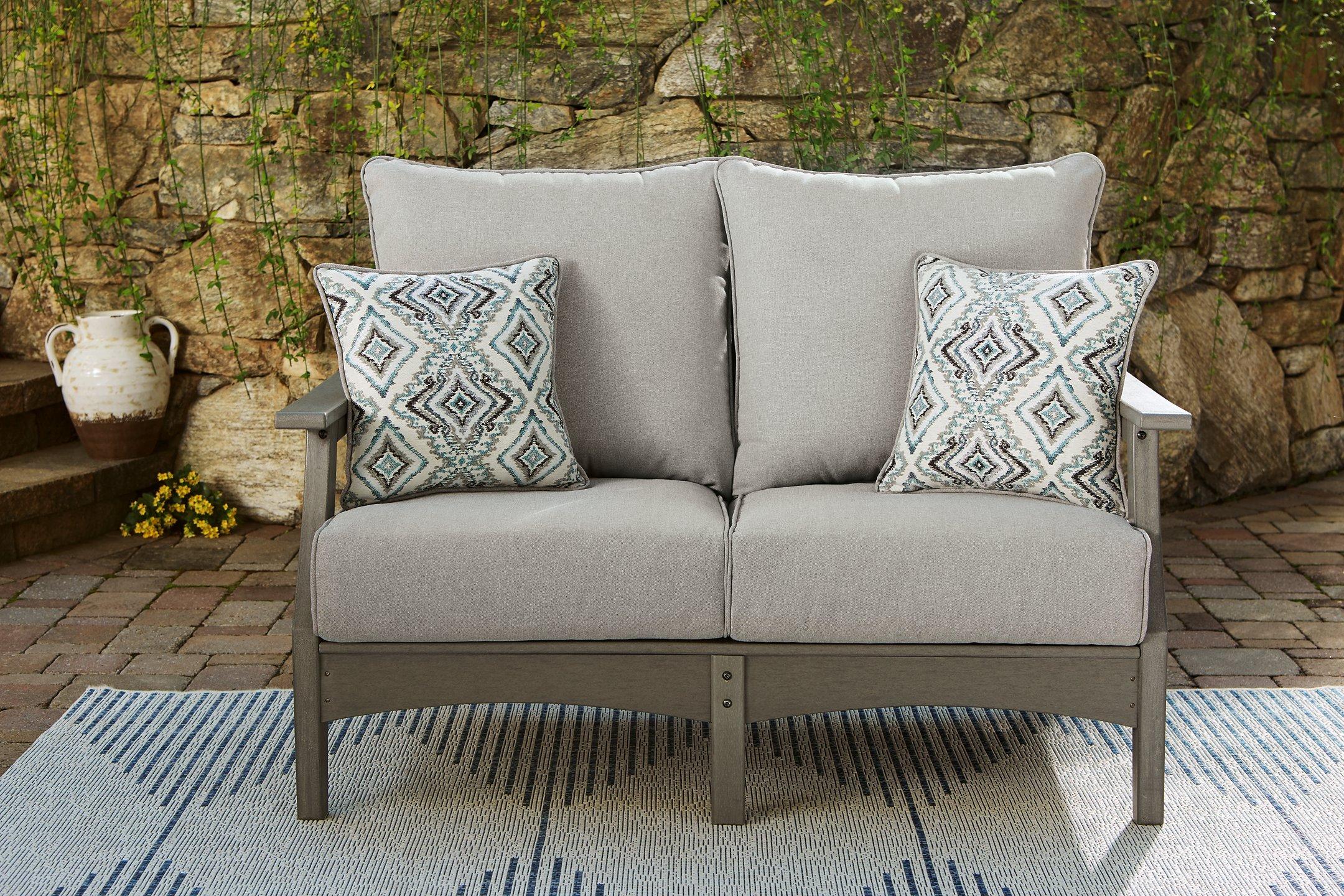 Visola Outdoor Sofa and Loveseat with Coffee Table - Furniture & Design Outlet (Kalamazoo,MI)
