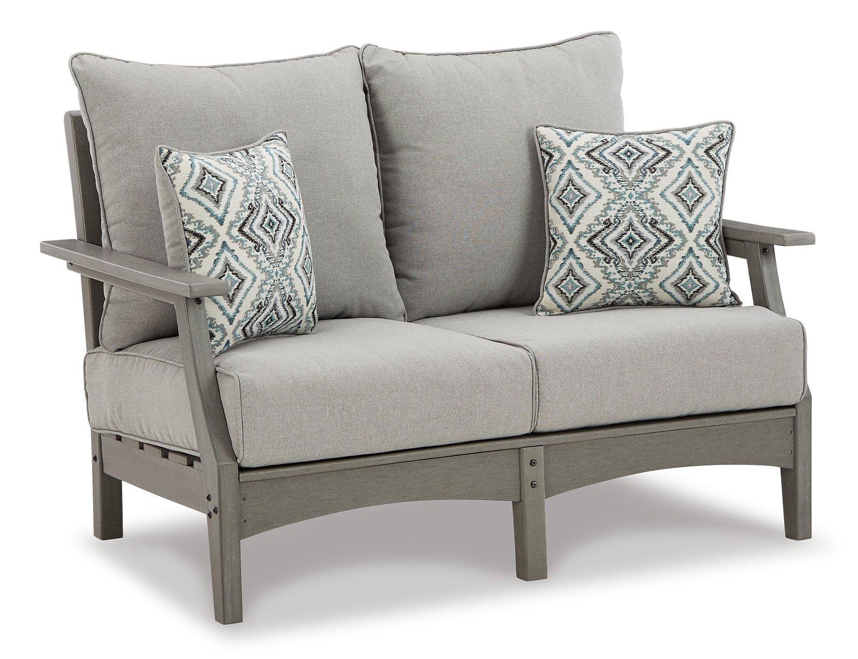 Visola Outdoor Sofa and Loveseat with Coffee Table - Furniture & Design Outlet (Kalamazoo,MI)