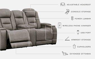 The Man-Den Power Reclining Loveseat with Console - Furniture & Design Outlet (Kalamazoo,MI)