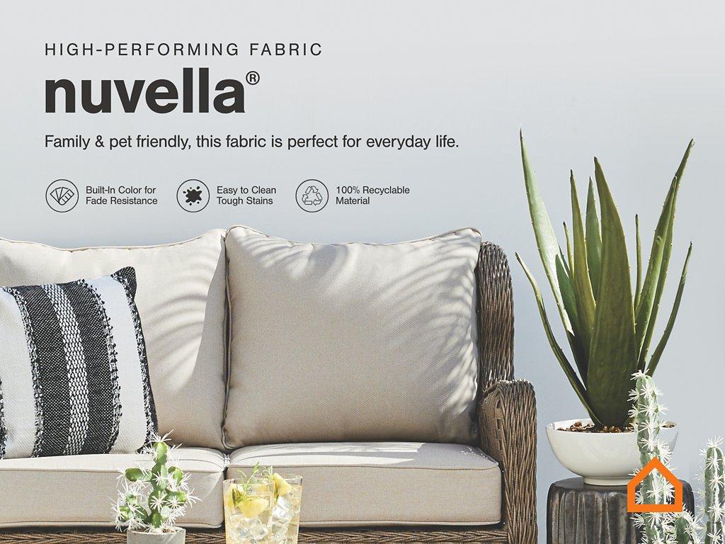 Visola Outdoor Sofa and Loveseat with Coffee Table - Furniture & Design Outlet (Kalamazoo,MI)