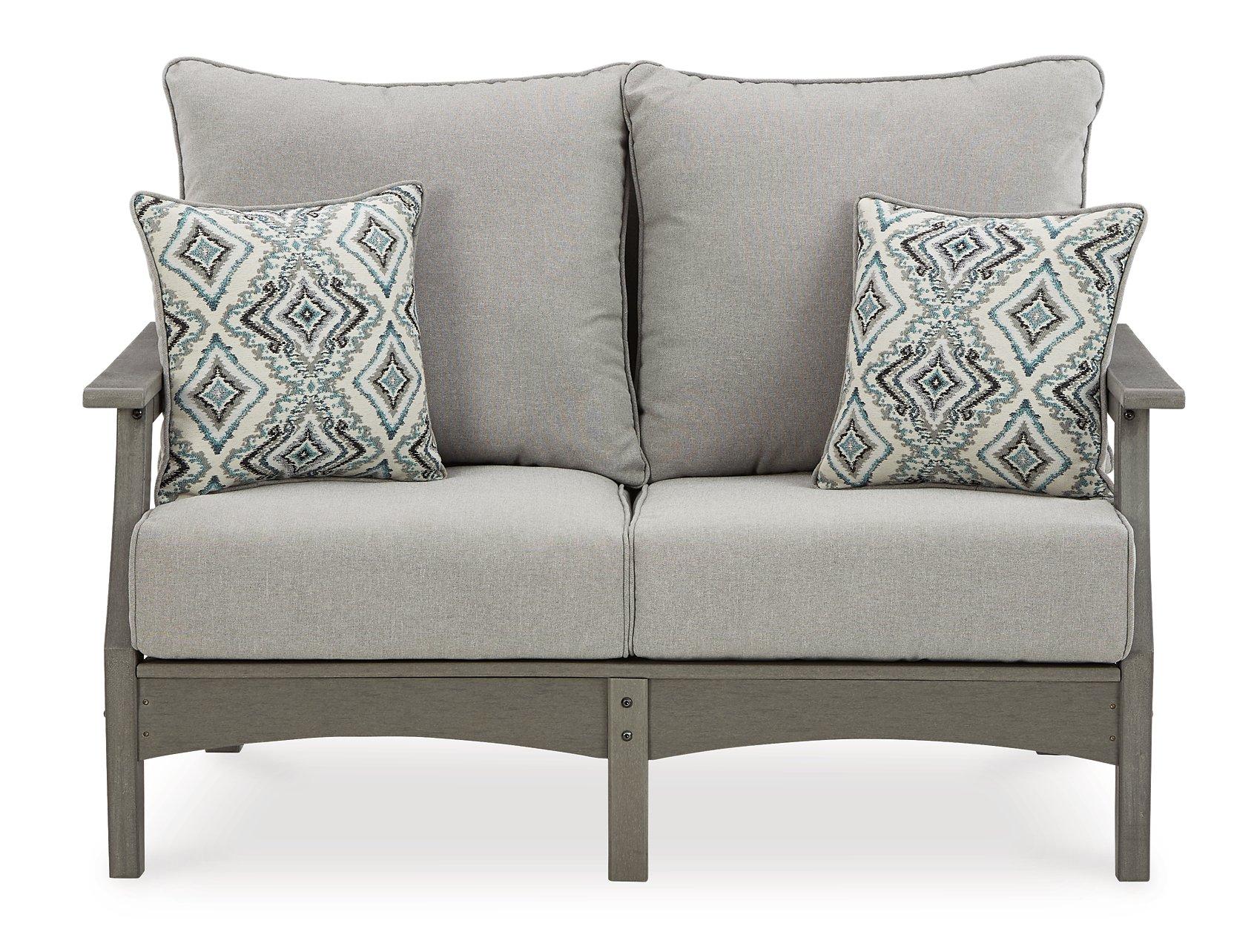 Visola Outdoor Sofa and Loveseat with Coffee Table - Furniture & Design Outlet (Kalamazoo,MI)