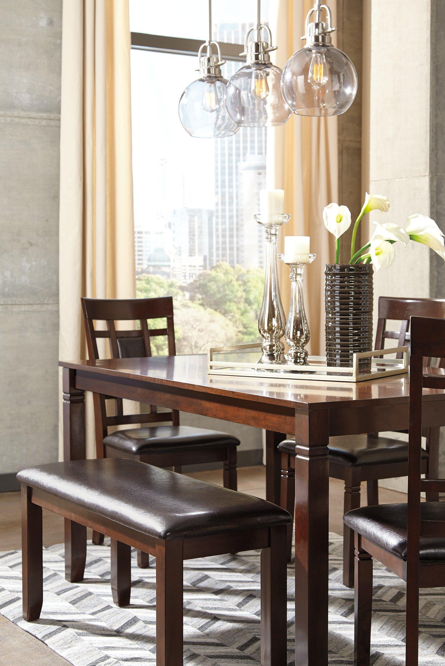 Bennox Dining Table and Chairs with Bench (Set of 6) - Furniture & Design Outlet (Kalamazoo,MI)
