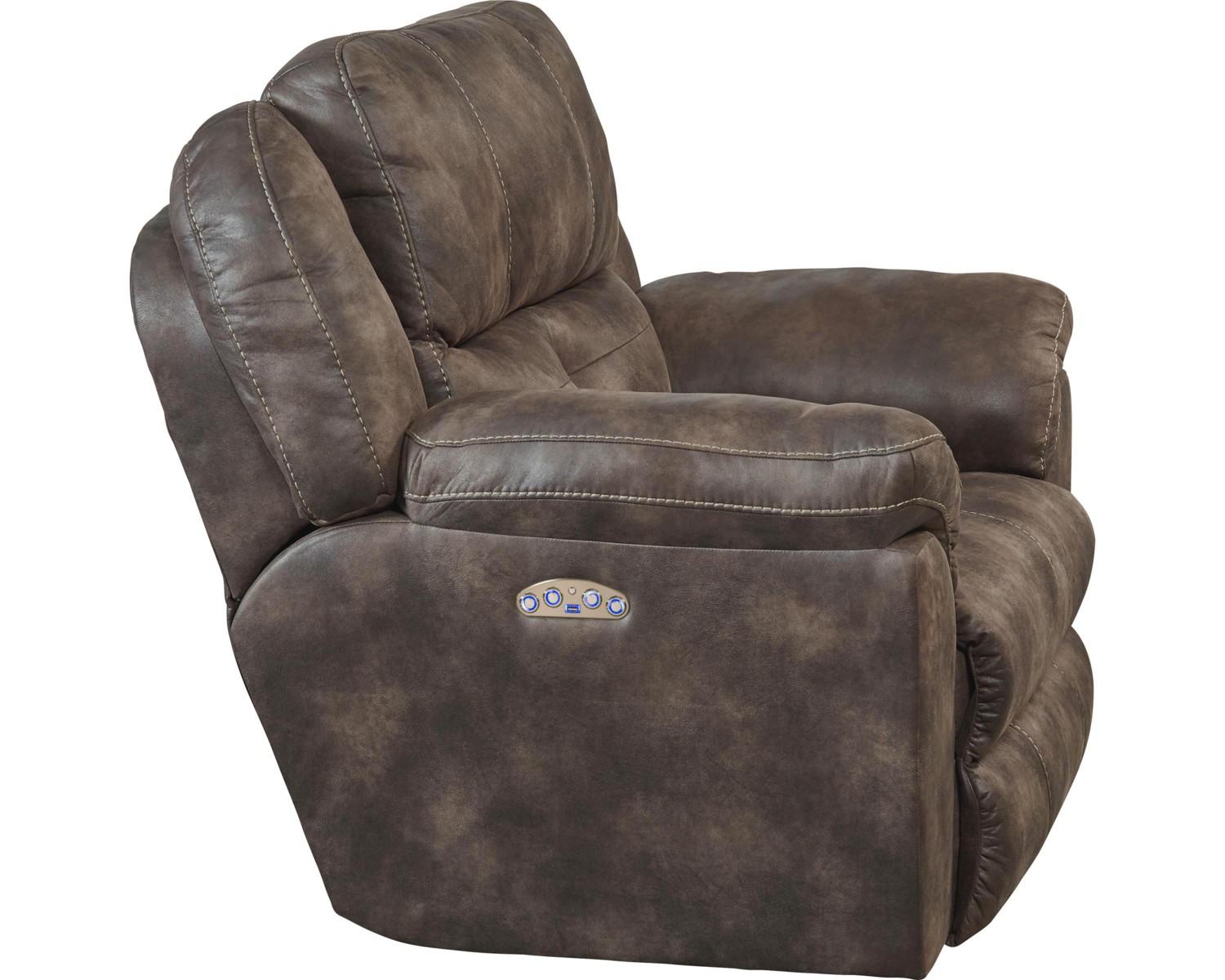 Catnapper Ferrington Power Headrest Lay Flat Recliner in Dusk - Furniture & Design Outlet (Kalamazoo,MI)