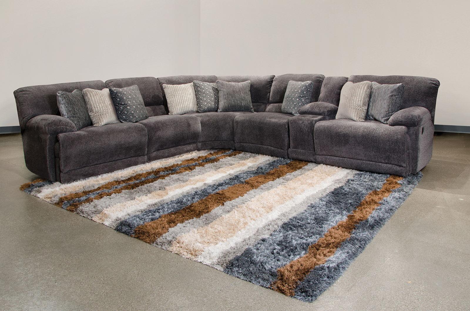 Catnapper Furniture Burbank 6pc Power Reclining Sectional in Smoke - Furniture & Design Outlet (Kalamazoo,MI)