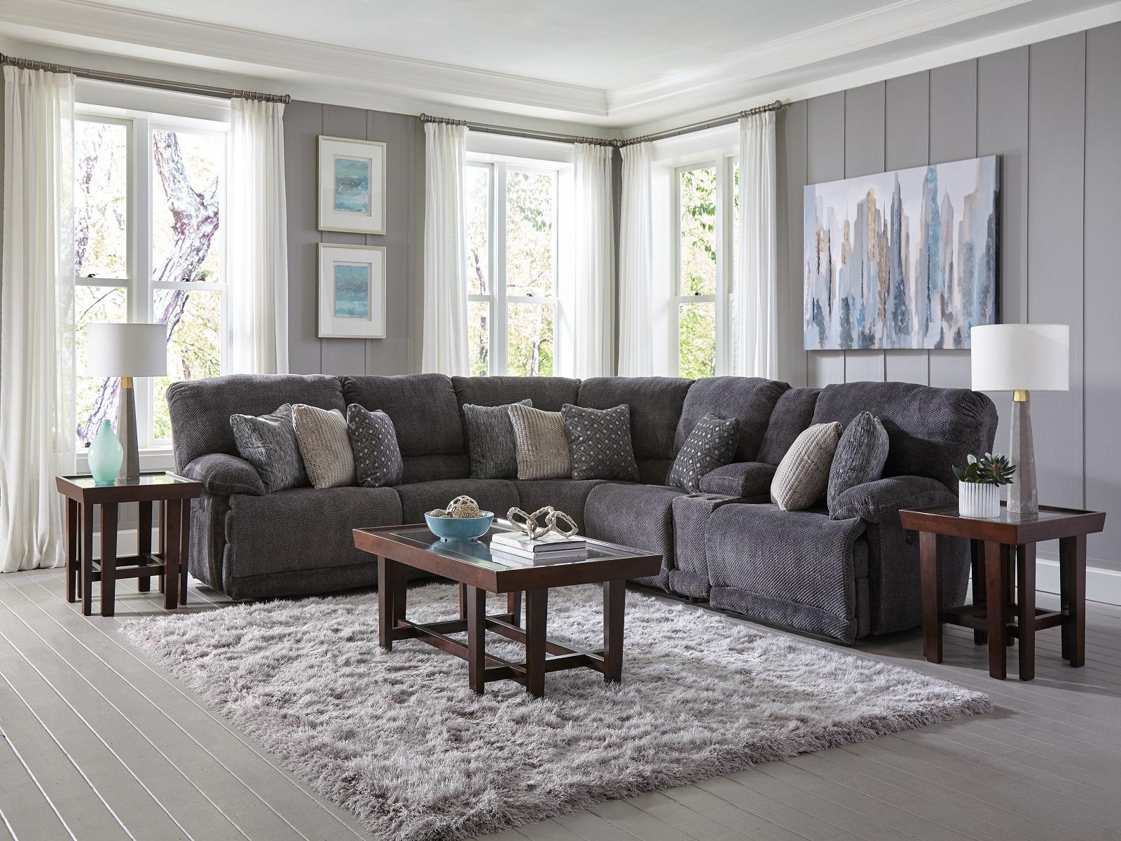 Catnapper Furniture Burbank Lay Flat Left Side Facing  Recliner in Smoke - Furniture & Design Outlet (Kalamazoo,MI)