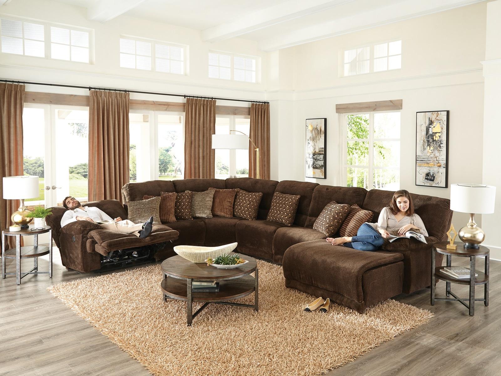 Catnapper Furniture Lay Flat Right Side Facing Recliner in Chocolate - Furniture & Design Outlet (Kalamazoo,MI)