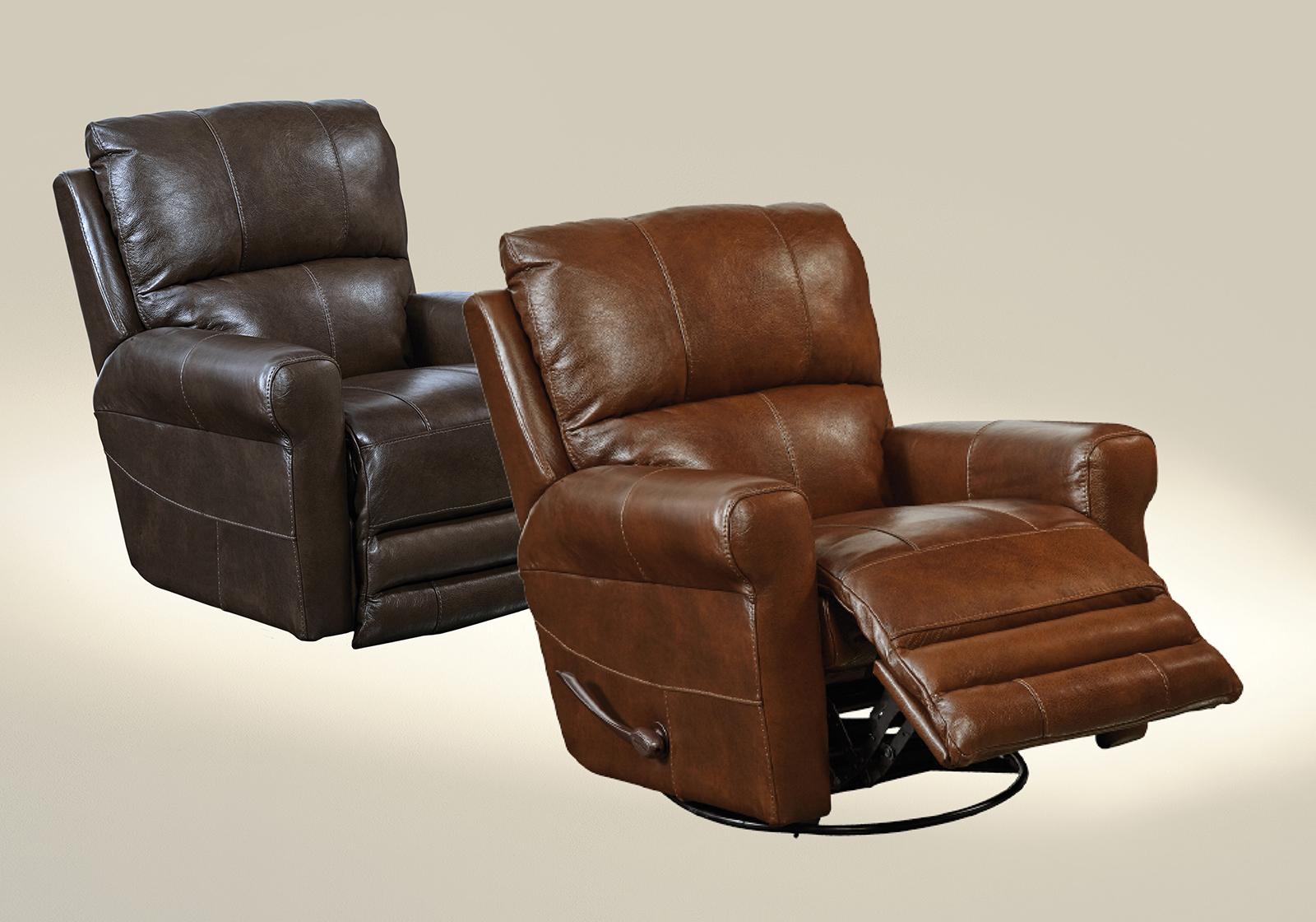 Catnapper Hoffner Swivel Glider Recliner in Chestnut - Furniture & Design Outlet (Kalamazoo,MI)