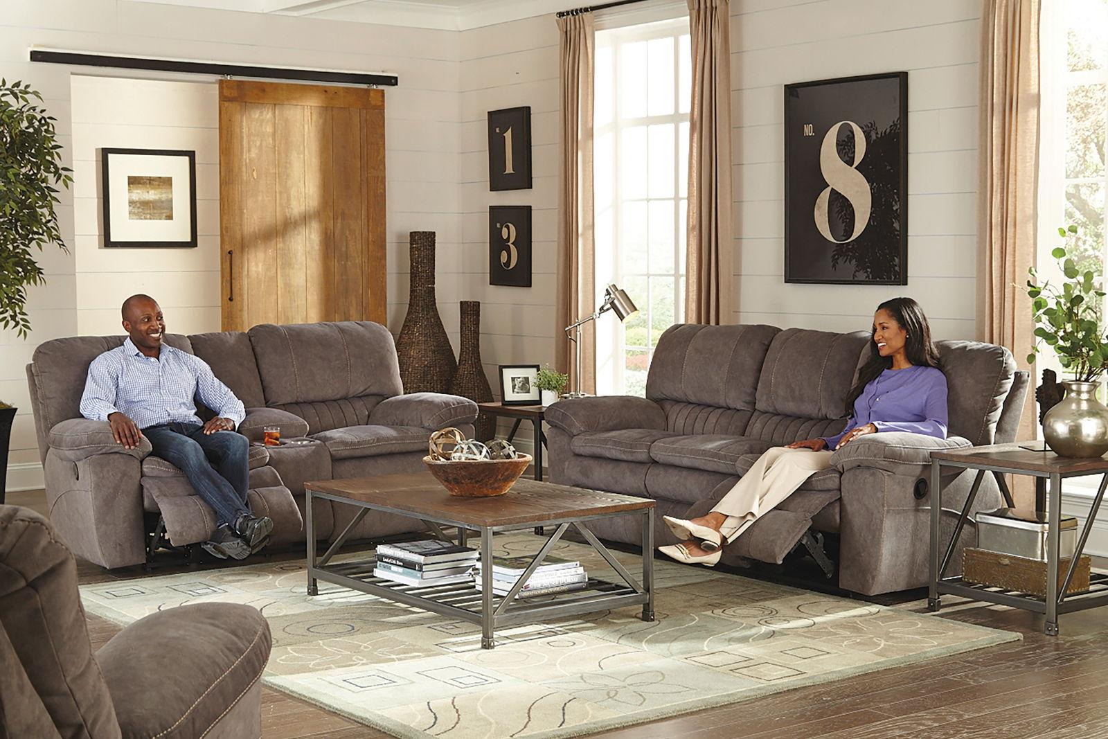 Catnapper Reyes Lay Flat Reclining Sofa in Graphite 2401 - Furniture & Design Outlet (Kalamazoo,MI)