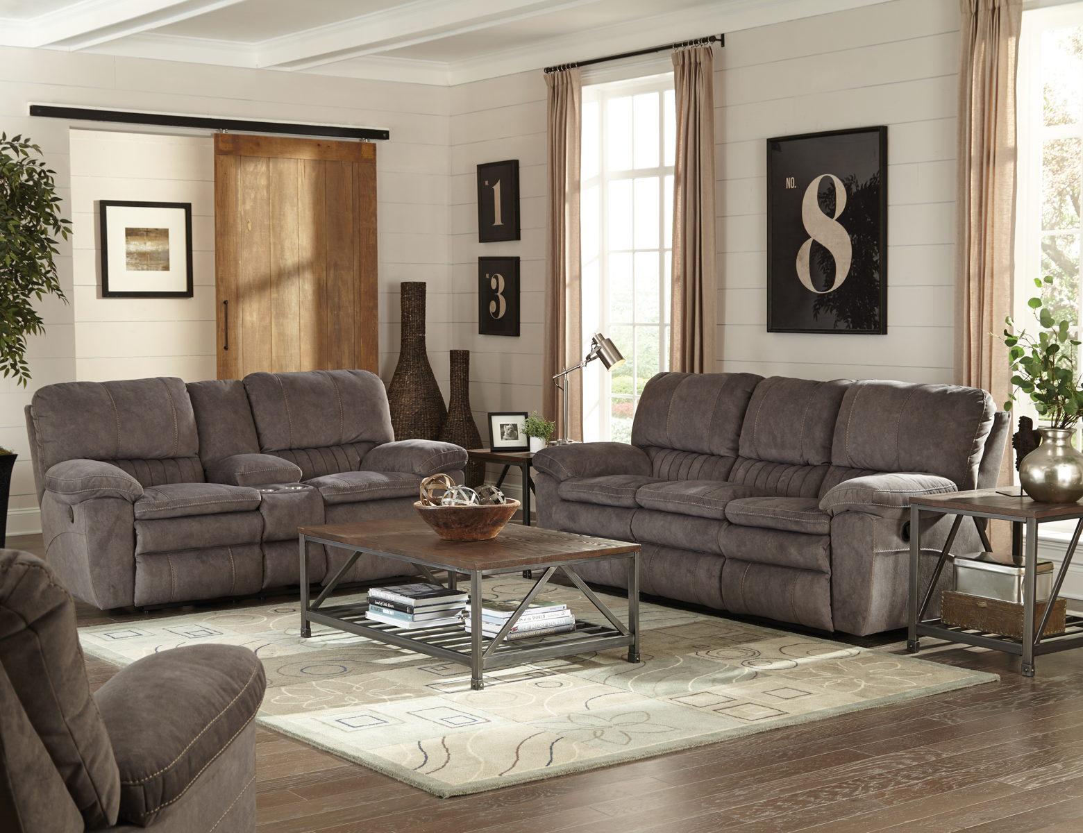 Catnapper Reyes Lay Flat Reclining Sofa in Graphite 2401 - Furniture & Design Outlet (Kalamazoo,MI)
