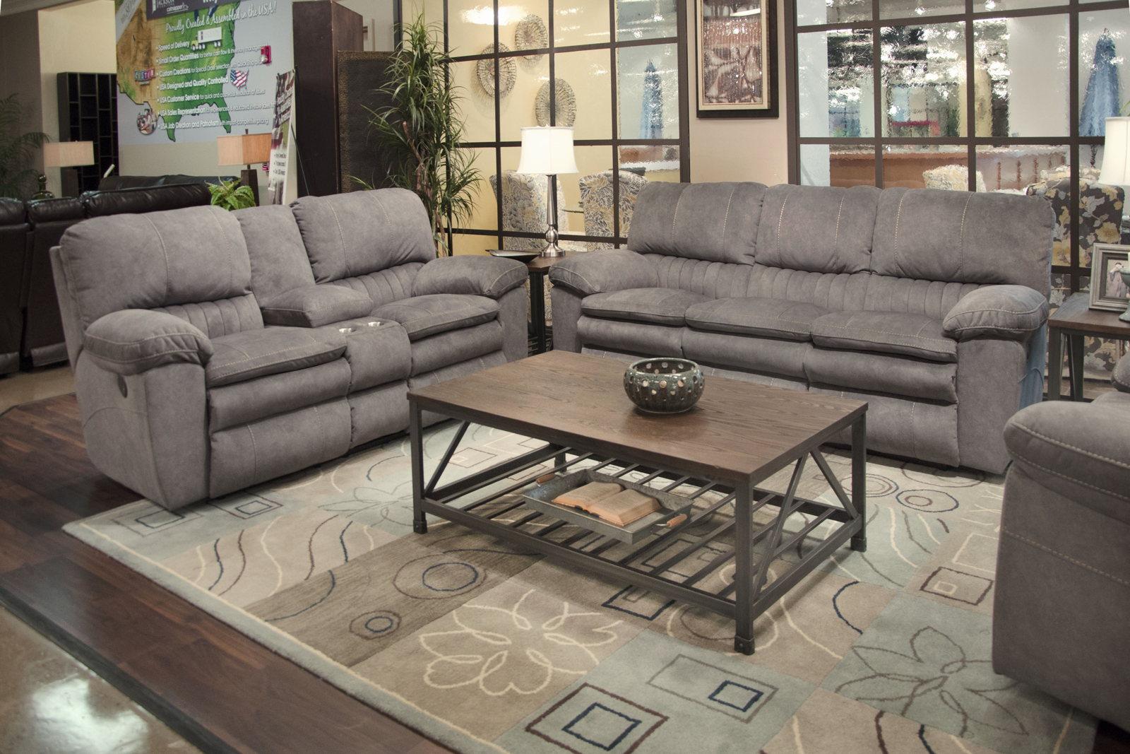 Catnapper Reyes Lay Flat Reclining Sofa in Graphite 2401 - Furniture & Design Outlet (Kalamazoo,MI)
