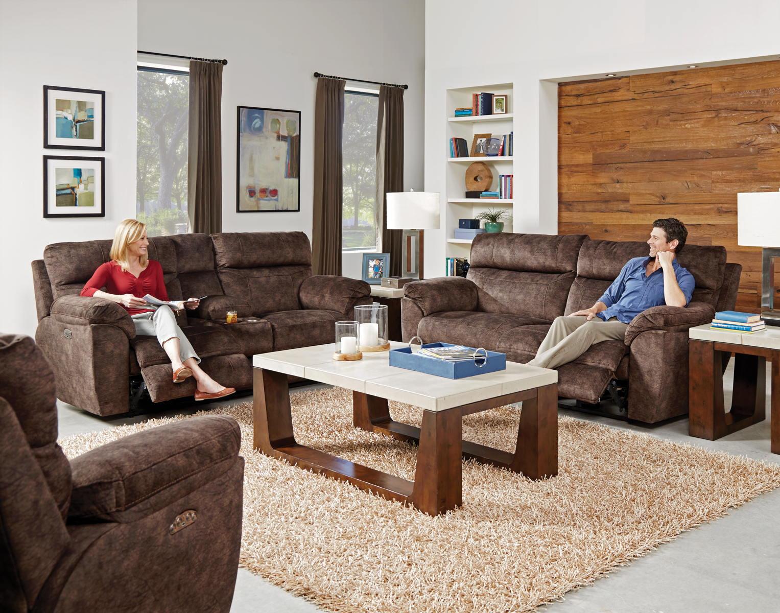 Catnapper Sedona Power Headrest w/Lumbar Lay Flat Reclining Sofa in Mocha 762221 - Furniture & Design Outlet (Kalamazoo,MI)