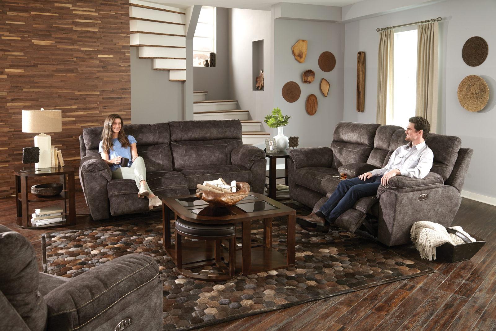 Catnapper Sedona Power Headrest Lay Flat Reclining Sofa in Smoke 62221 - Furniture & Design Outlet (Kalamazoo,MI)