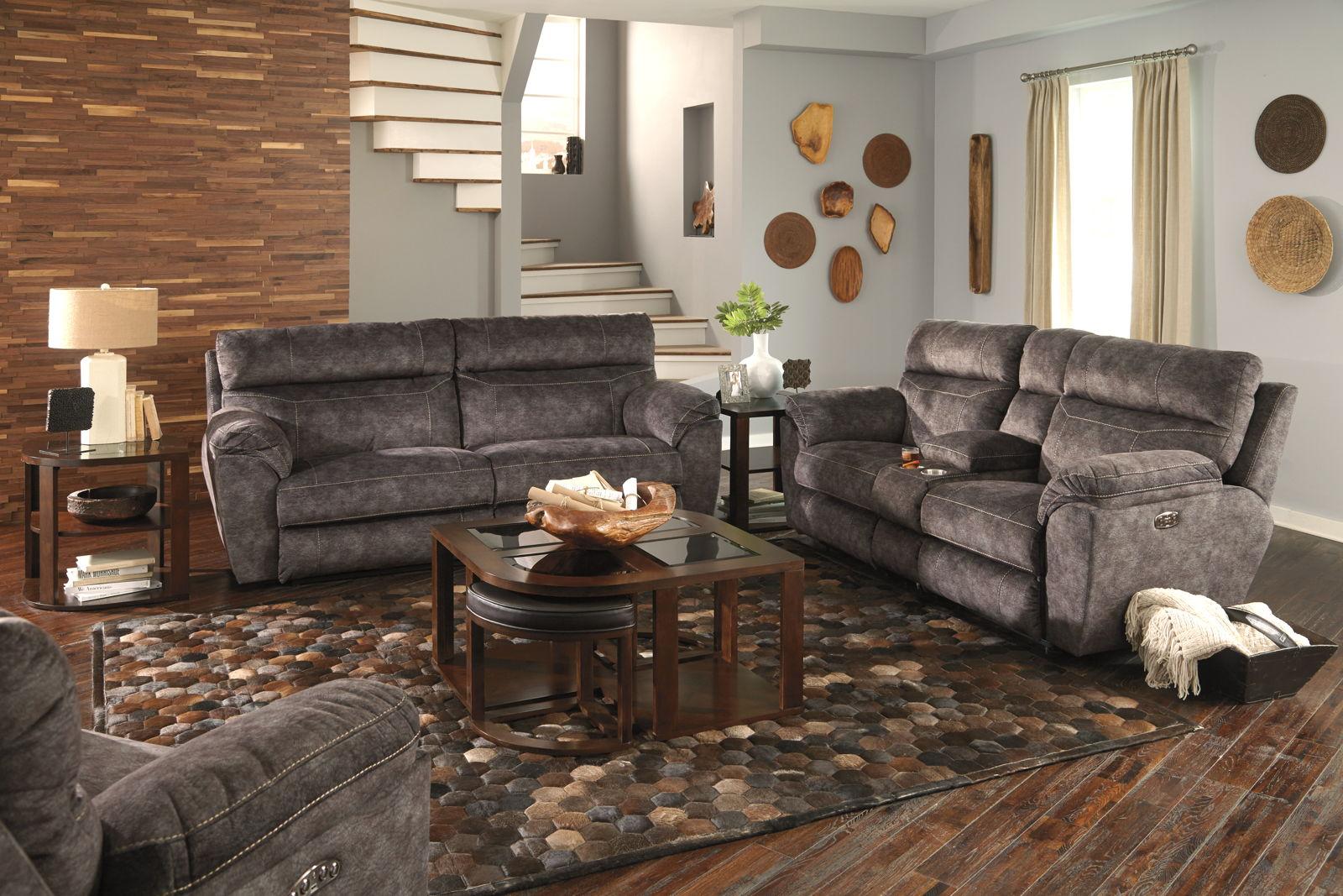 Catnapper Sedona Power Headrest Lay Flat Reclining Sofa in Smoke 62221 - Furniture & Design Outlet (Kalamazoo,MI)