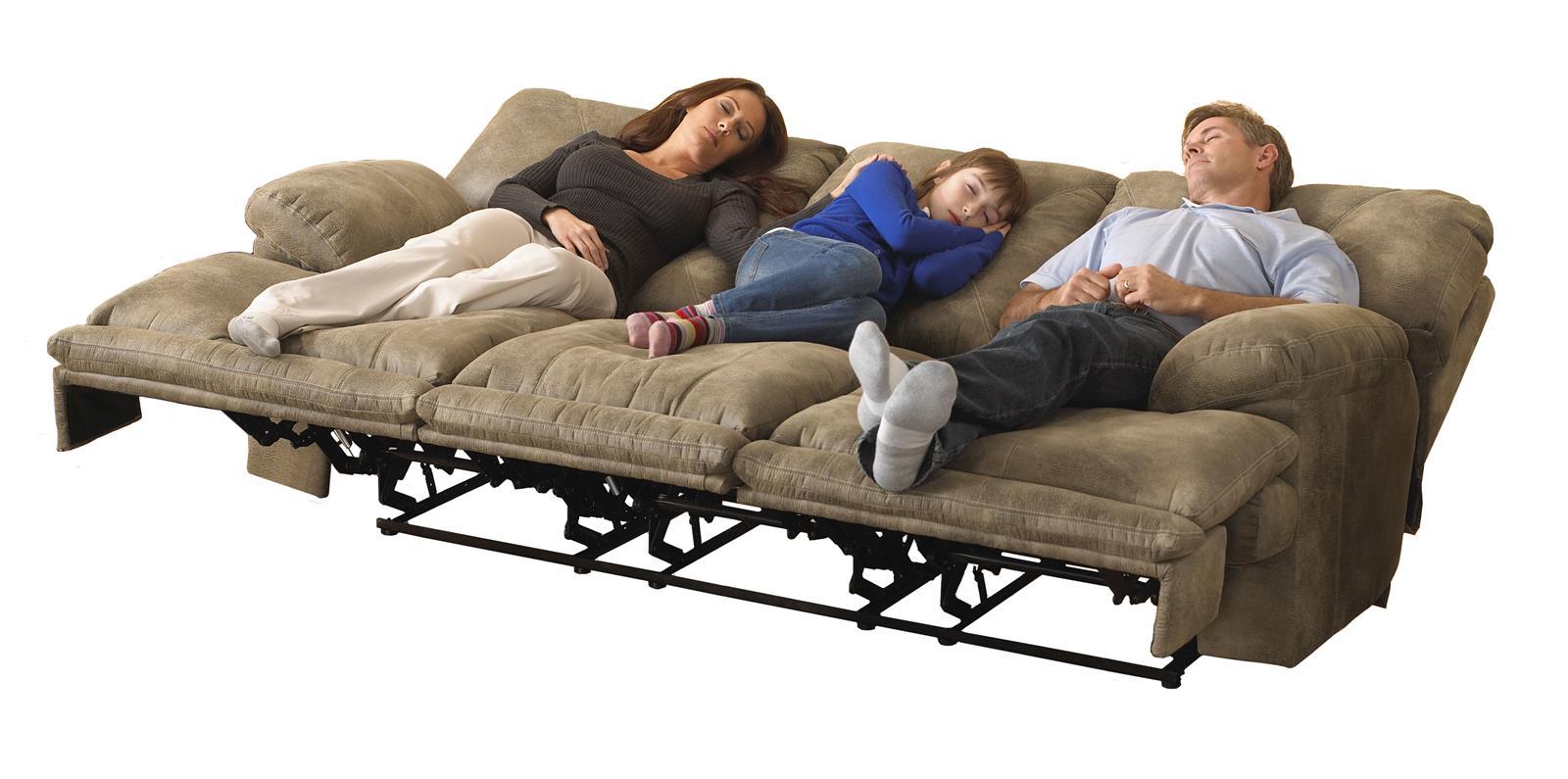 Catnapper Voyager Lay Flat Reclining Sofa with Drop Down Table in Brandy - Furniture & Design Outlet (Kalamazoo,MI)