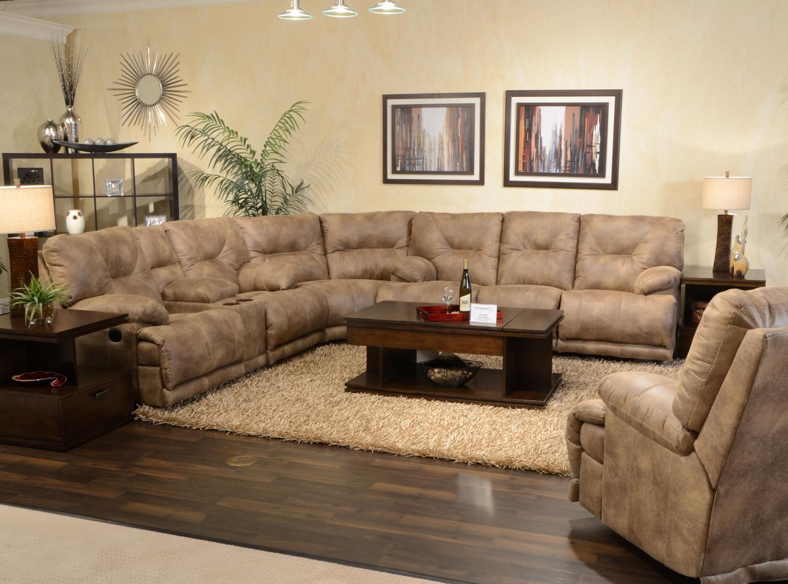Catnapper Voyager Lay Flat Reclining Console Loveseat in Brandy Off - Furniture & Design Outlet (Kalamazoo,MI)