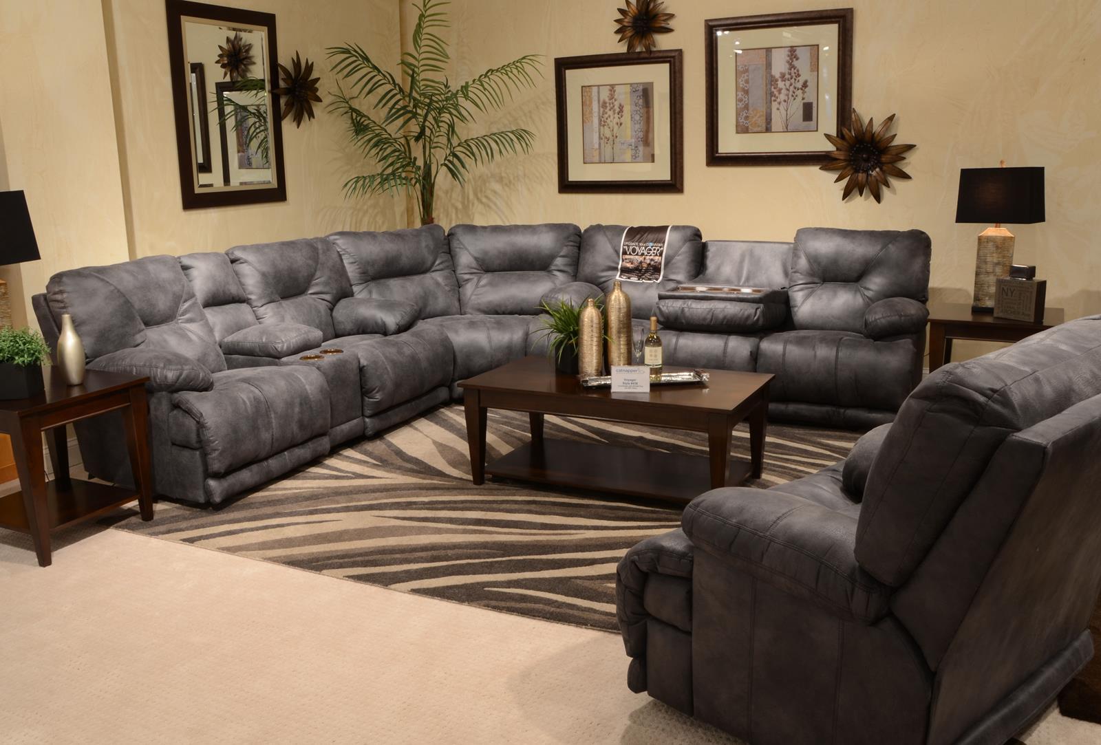 Catnapper Voyager Power Lay Flat Recliner in Slate - Furniture & Design Outlet (Kalamazoo,MI)