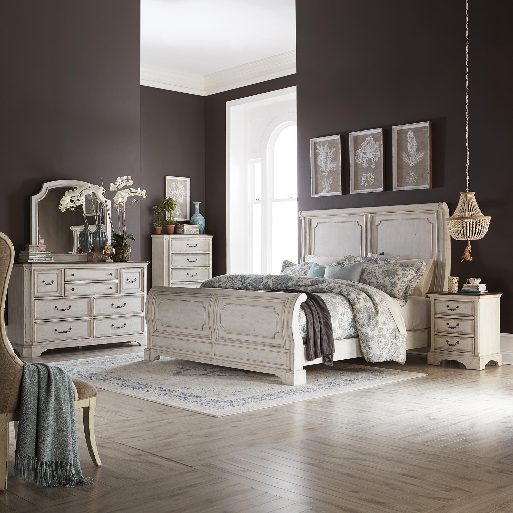 Abbey Road King Sleigh Bed, Dresser & Mirror, Chest, Night Stand image