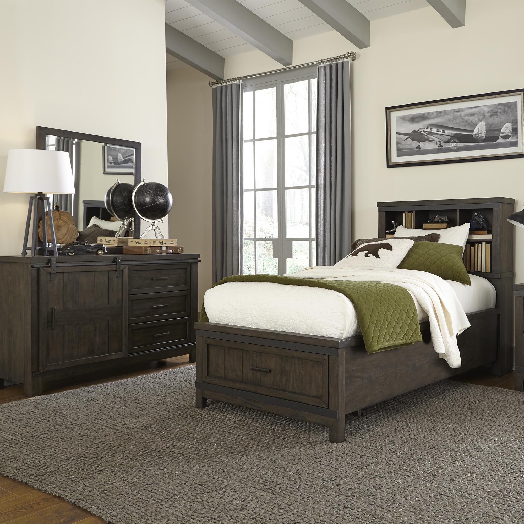 Thornwood Hills Full Bookcase Bed, Dresser & Mirror image