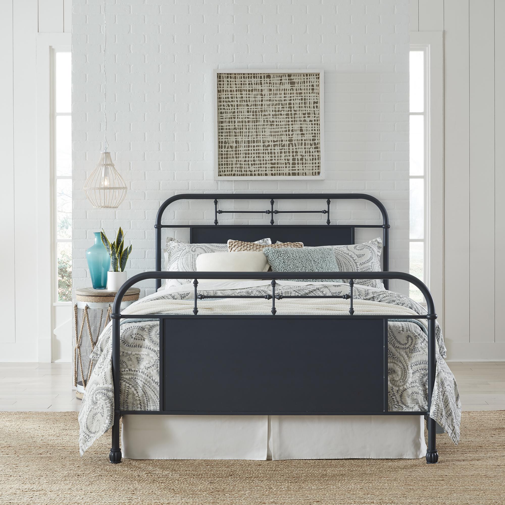 Vintage Series Queen Metal Bed- Navy image