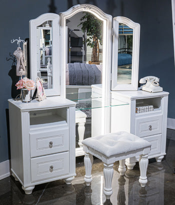 Kozlani Vanity with Mirror - Furniture & Design Outlet (Kalamazoo,MI)