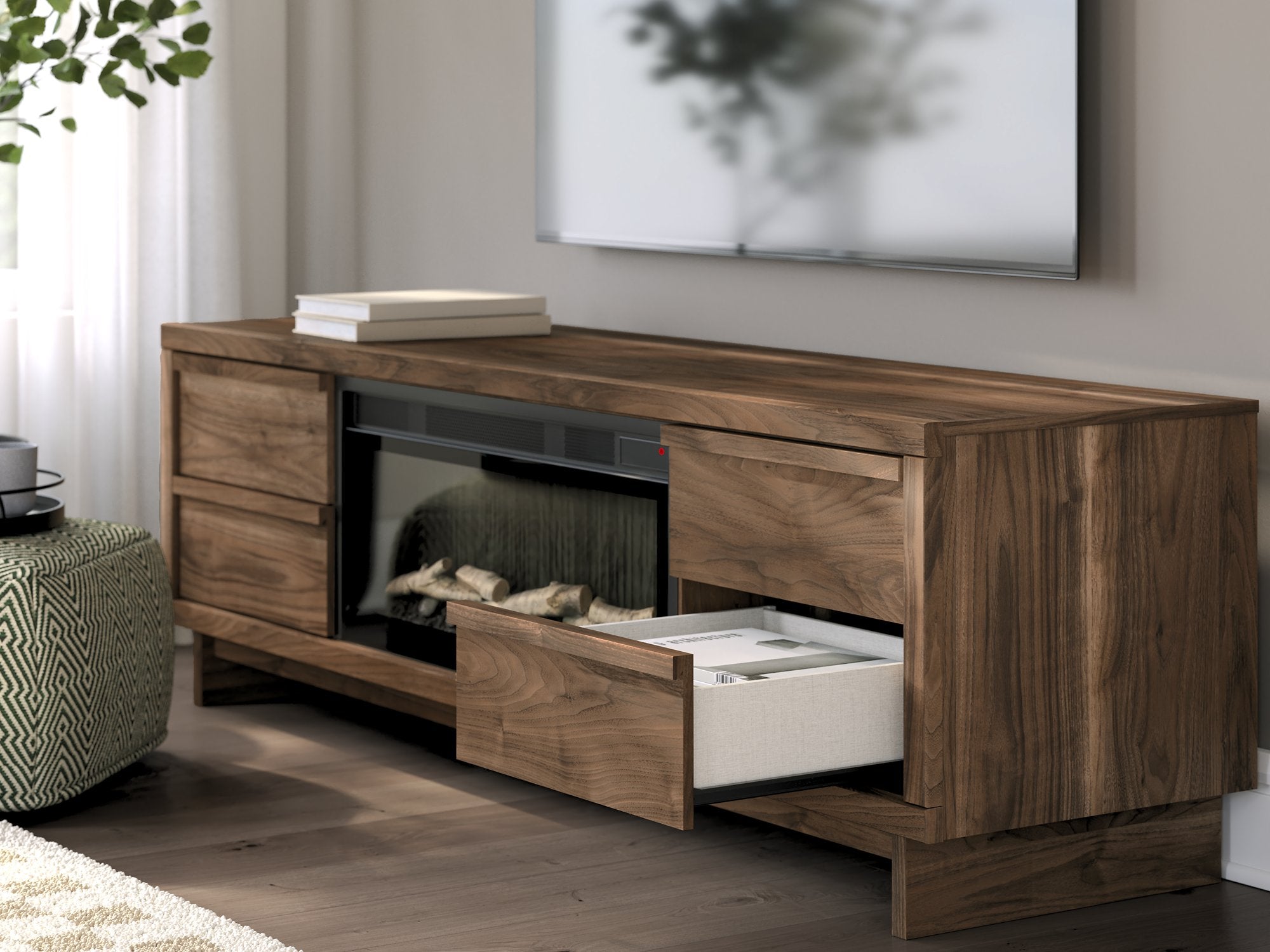 Zadilyn 72" TV Stand with Electric Fireplace - Furniture & Design Outlet (Kalamazoo,MI)