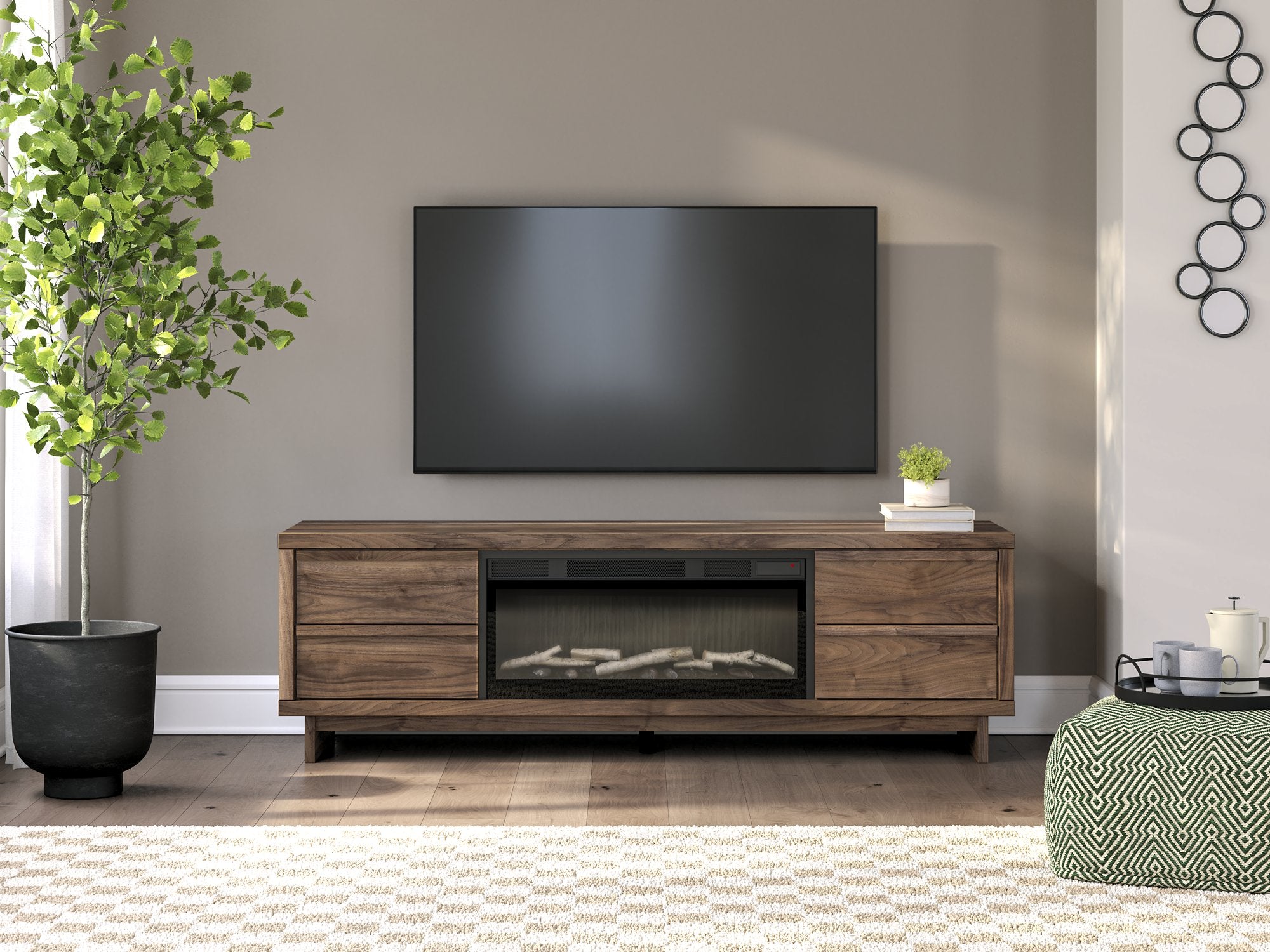Zadilyn 72" TV Stand with Electric Fireplace - Furniture & Design Outlet (Kalamazoo,MI)