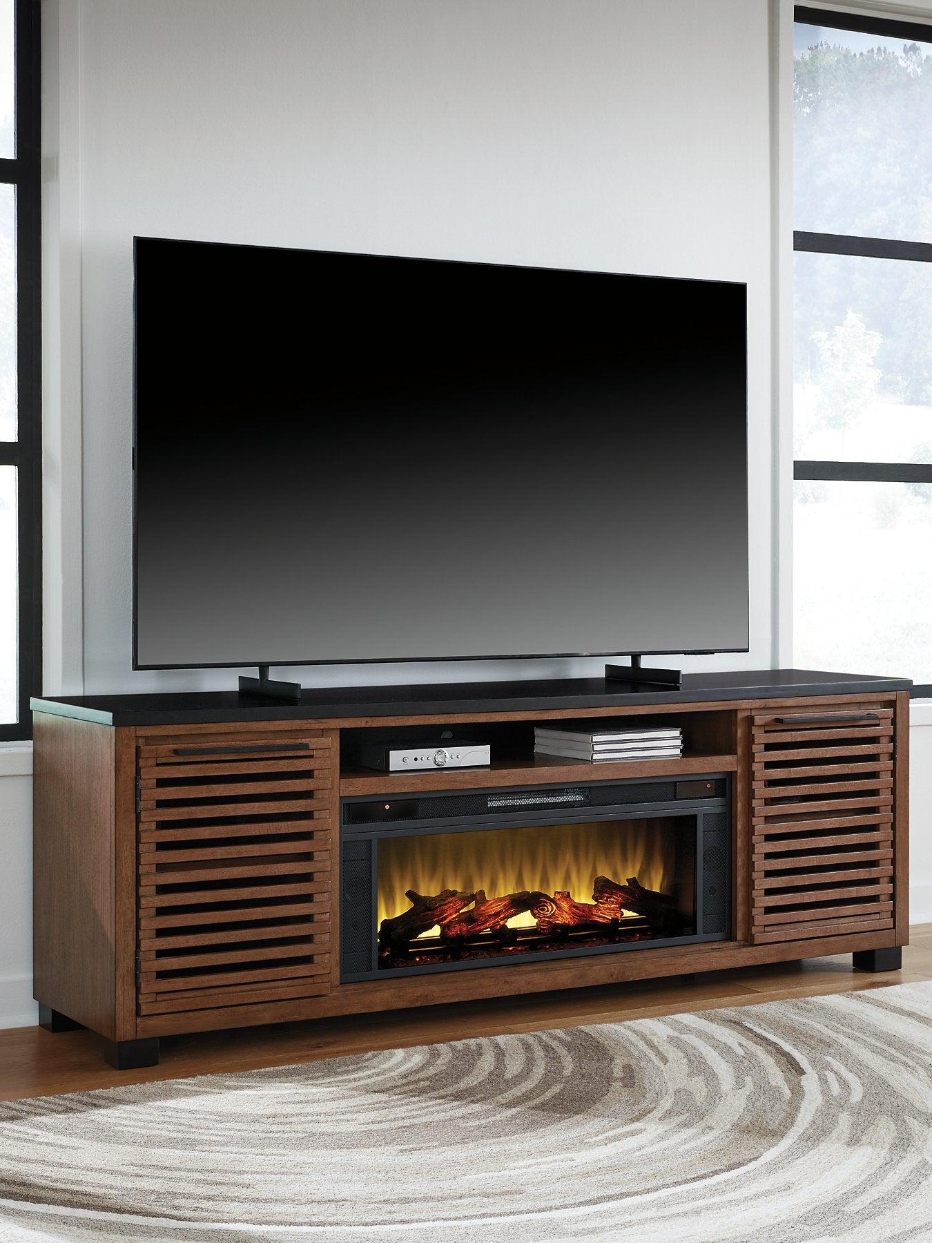 Kallari 84" TV Stand with Electric Fireplace - Furniture & Design Outlet (Kalamazoo,MI)